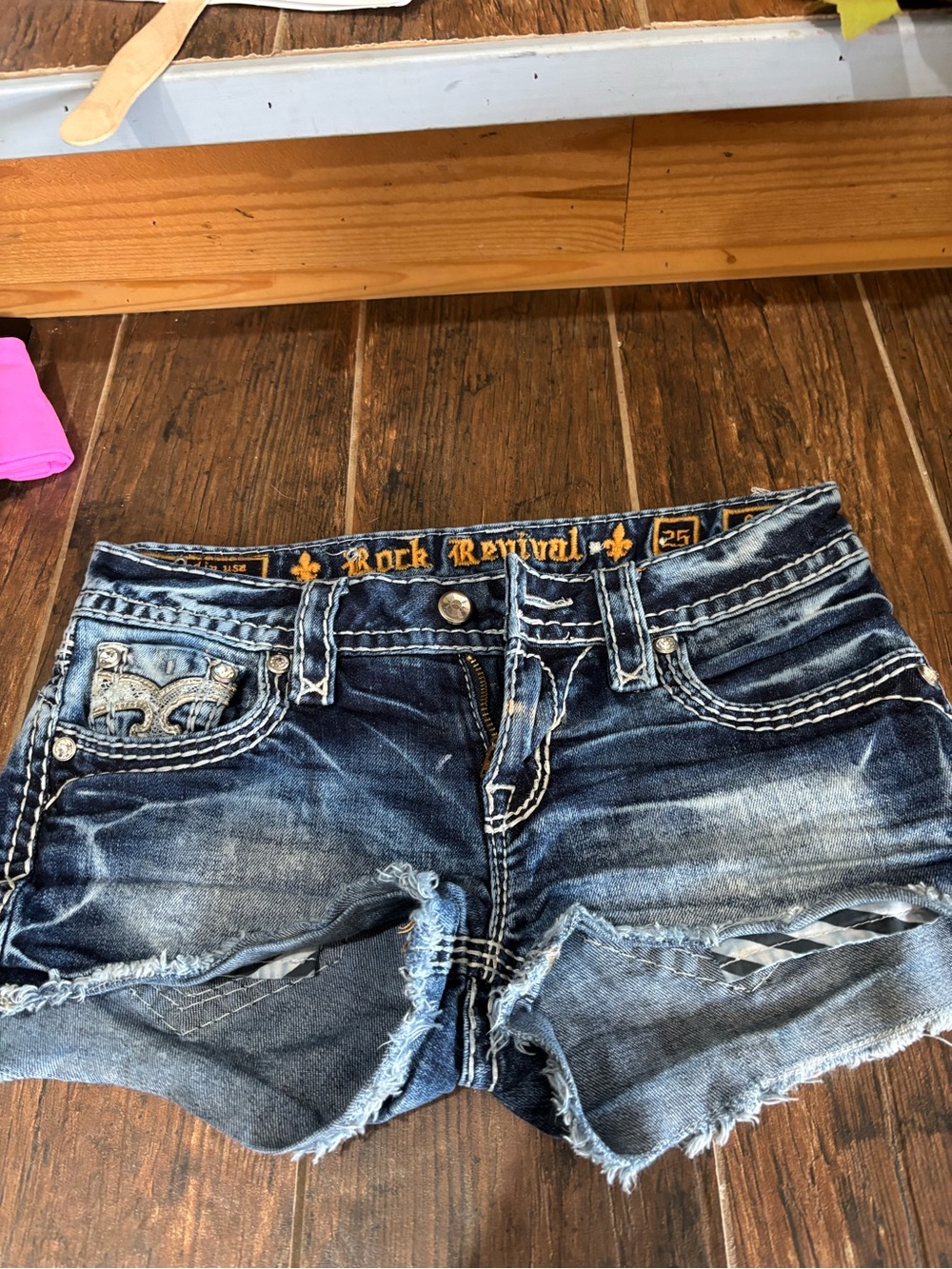 Avia Distressed Dark Blue Denim Jean Shorts